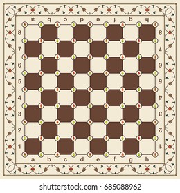 Chess board with floral ornament