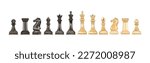 Chess, board game, chess pieces from multicolored paints. Splash of watercolor, colored drawing, realistic. Vector illustration of paints