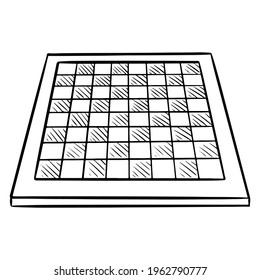 Chess board. The game. Chess tournament. Logic game. Cartoon style. Vector illustration for design and decoration.
