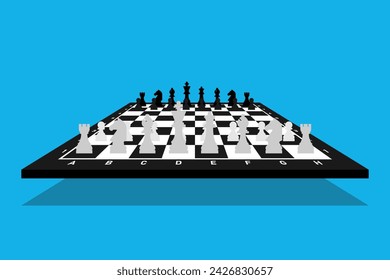 Chess board game vector concept background. Flat illustration of chess board game vector concept background for web design