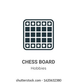 Chess board glyph icon vector on white background. Flat vector chess board icon symbol sign from modern hobbies collection for mobile concept and web apps design.