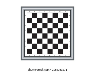 
Chess board icon with black and white numbers and letters. mind sport