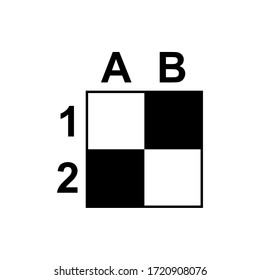 Icono de tablero de ajedrez, diseño clásico de signos de juego.