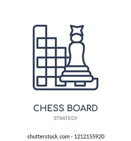Chess board icon. Chess board linear symbol design from Strategy collection. Simple outline element vector illustration on white background.