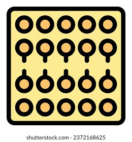Chess board icon outline vector. Online bet. Computer design color flat