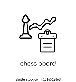 chess board icon. Trendy modern flat linear vector chess board icon on white background from thin line collection, outline vector illustration