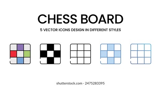 Chess Board icons vector set stock illustration.