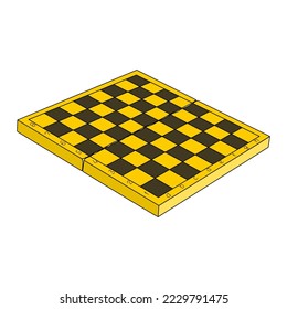 Chess board illustration. Isolated on white background.