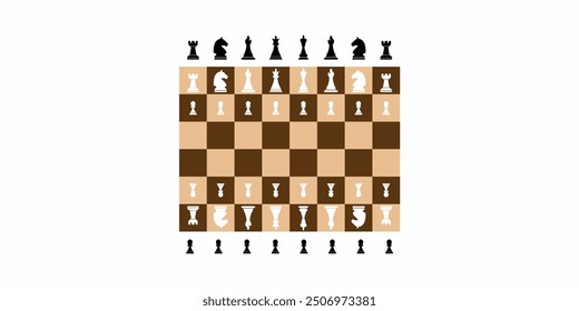 chess board illustration logo design