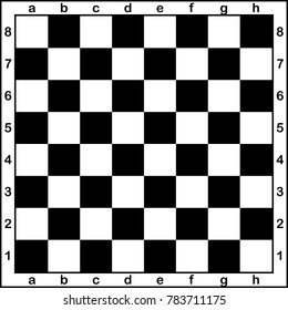 Chess board with letters and numbers black on transparent background