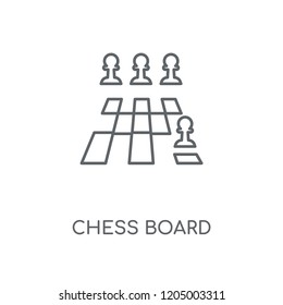 Chess board linear icon. Chess board concept stroke symbol design. Thin graphic elements vector illustration, outline pattern on a white background, eps 10.