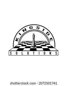 Chess board logo design vector