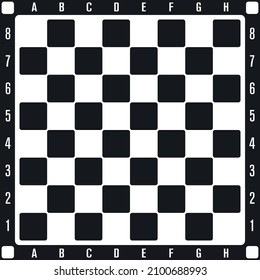 Chess board. Numbers and letters on the margins, simple design. Vector.