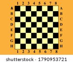 Chess board on orange background vector illustration