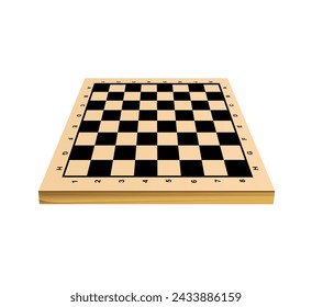 Chess board on white background. Vector 3d illustration