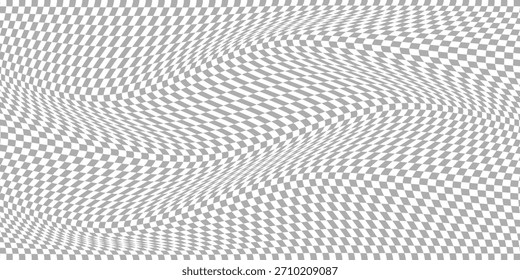 Chess board optical visual illusion, checkerboard banner template. Small black and white checker squares, vector abstract background. Vector ilustration, Eps10	
