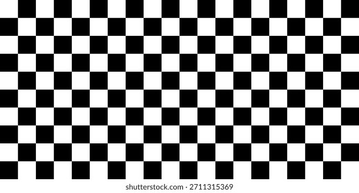 Chess board optical visual illusion, checkerboard banner template. Small black and white checker squares, vector abstract background. Vector ilustration, Eps10	
