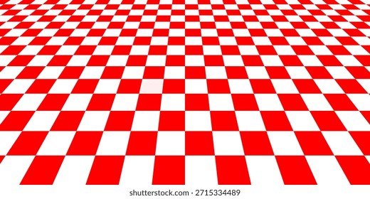 Schachbrett optische Täuschung, Schachbrett Banner Vorlage. Kleine schwarz-weiße Schachquadrate, abstrakter Vektorhintergrund. Vektorgrafik, EPS10	