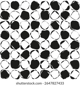 Chess board pattern. Black white squares. Checkered tile design. Vector geometric texture.