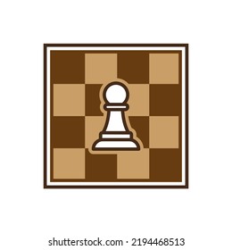 chess board with a pawn in the centre vector illustration
