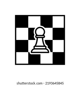 chess board with pawn in the middle icon vector