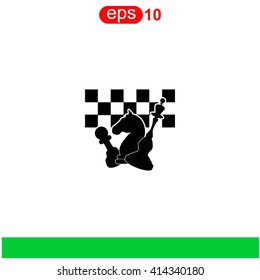 Chess board and pieces icon.