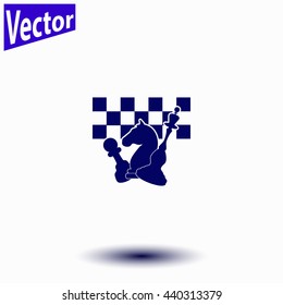 Chess board and pieces icon.