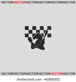 Chess board and pieces icon.