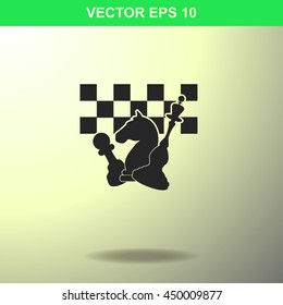 Chess board and pieces icon. Illustration for business.