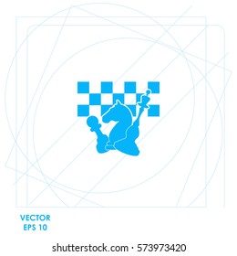 Chess board and pieces  icon. Vector design.