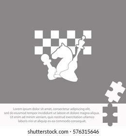 Chess board and pieces  icon Vector design.