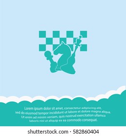 Chess board and pieces  icon Vector design.