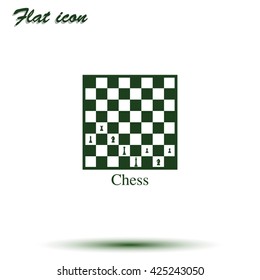 Chess board and pieces illustration.