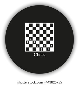 Chess board and pieces illustration.