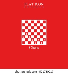 Chess board and pieces illustration.