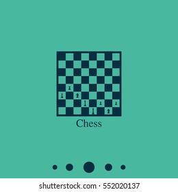 Chess board and pieces illustration.