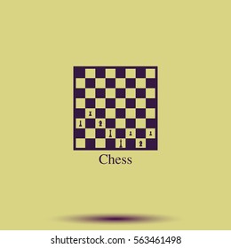 Chess board and pieces illustration.