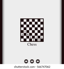 Chess board and pieces illustration.