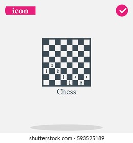 Chess board and pieces illustration.