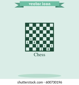 Chess board and pieces illustration.