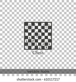 Chess board and pieces illustration.