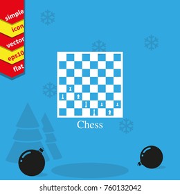 Chess board and pieces illustration.