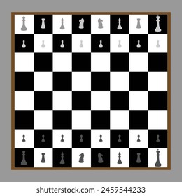 Chess Board with Pieces Illustration. This is simple nice chess board.