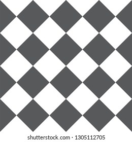 Chess board with chess pieces. Seamless background. Vector illustration Monochrome