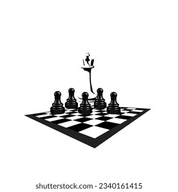Chess board with chess pieces set clipart illustration, collection of chess pieces on the board illustration