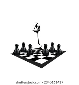 Chess board with chess pieces set clipart illustration, collection of chess pieces on the board illustration