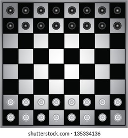 Chess board with pieces vector