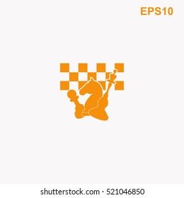Chess board and pieces vector icon