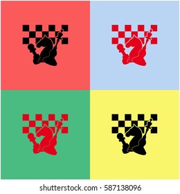 Chess board and pieces vector  icon.