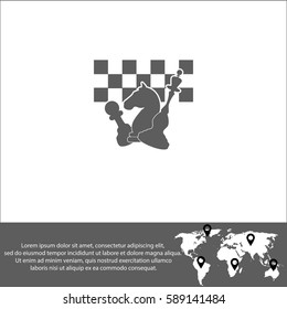 Chess board and pieces vector  icon.